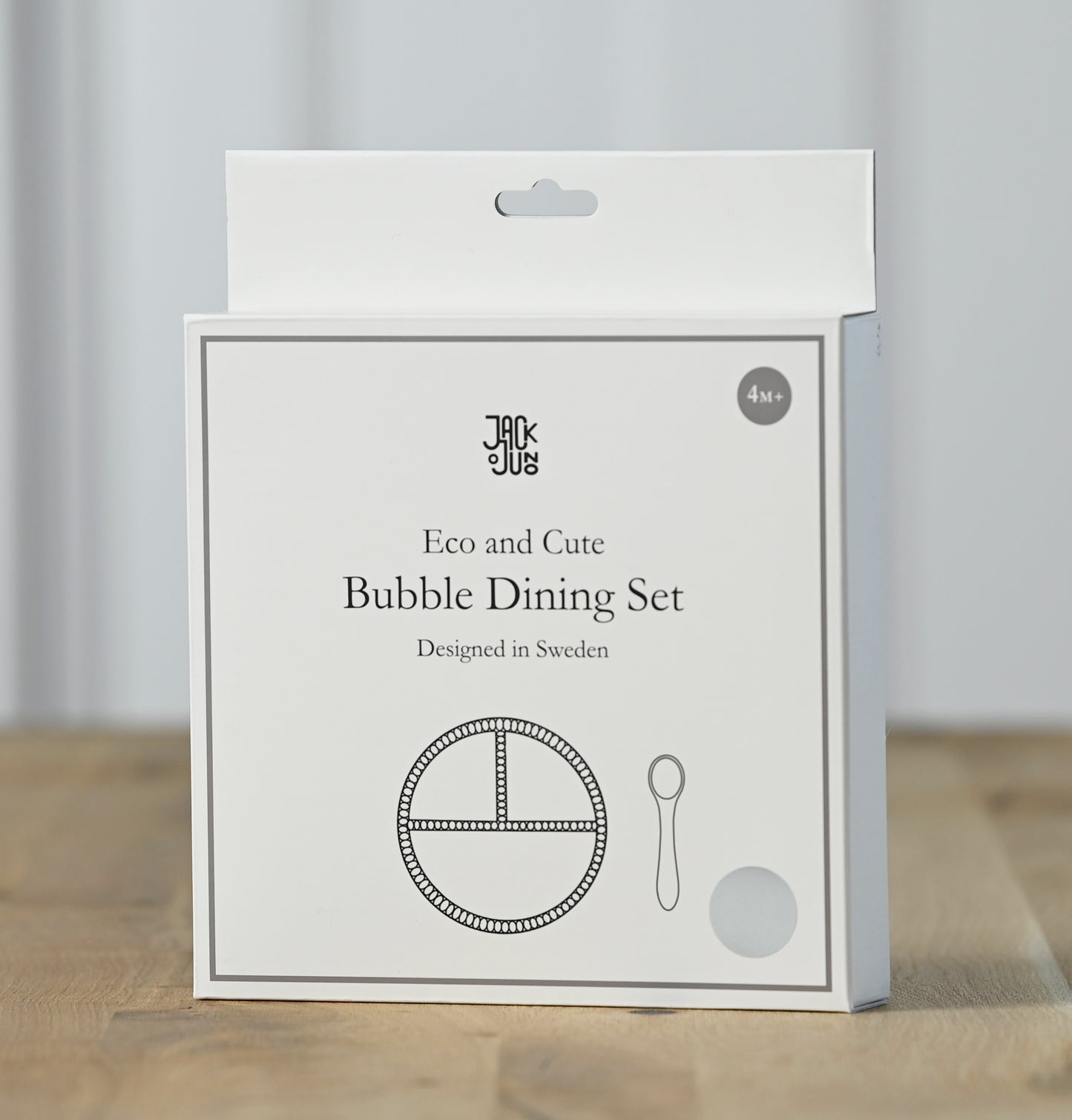 Bubble - tallerken + skje Grå