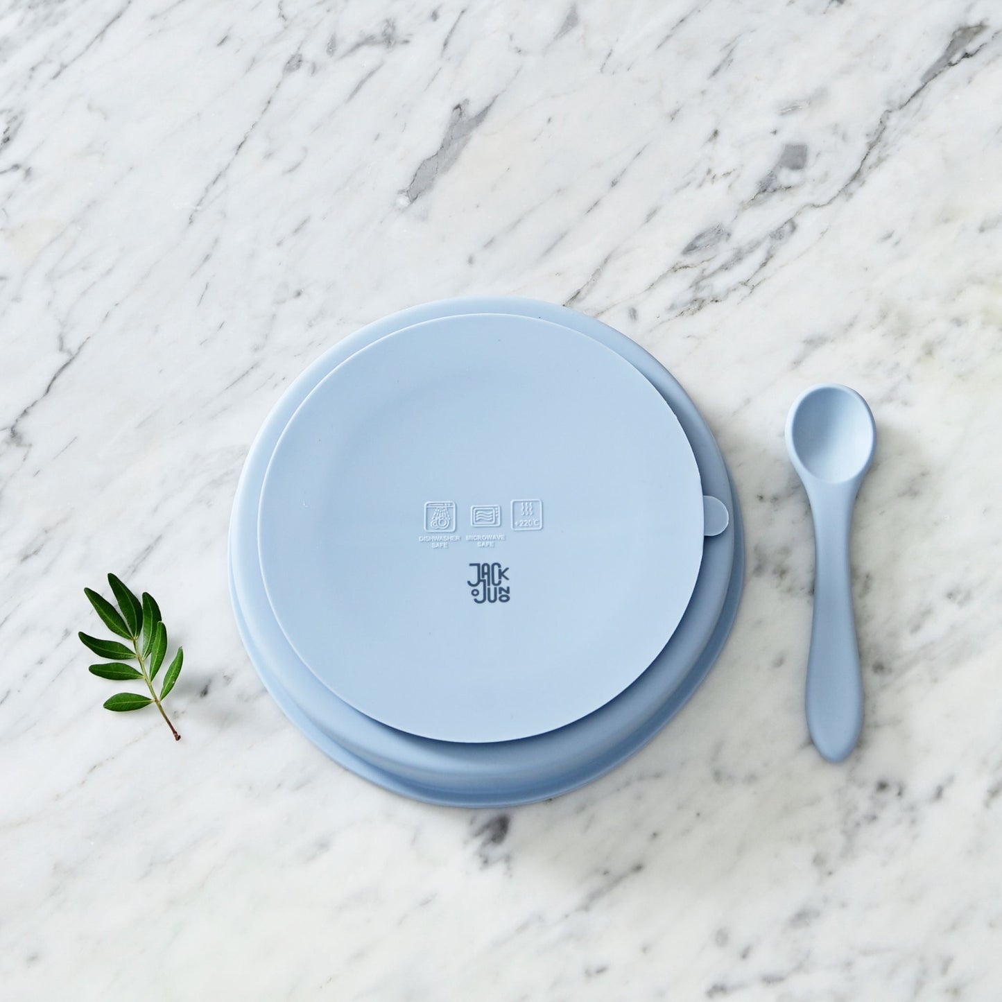 Bubble - tallerken + skje Blå