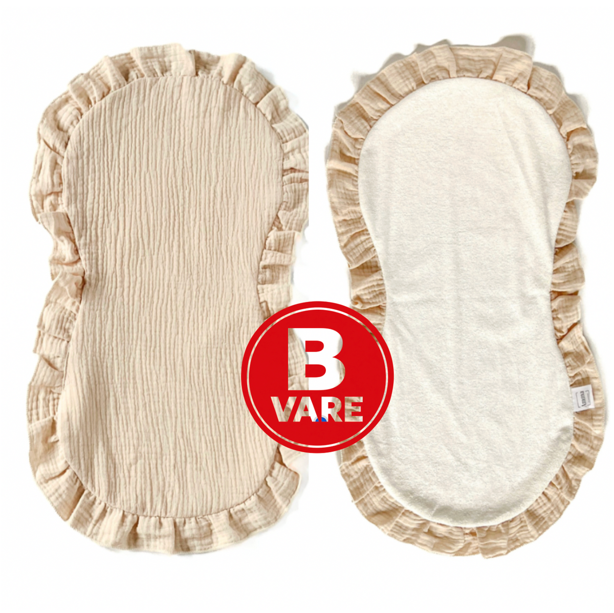 B- VARE - 3 pk gulpeklut med vanntett underside / Beige
