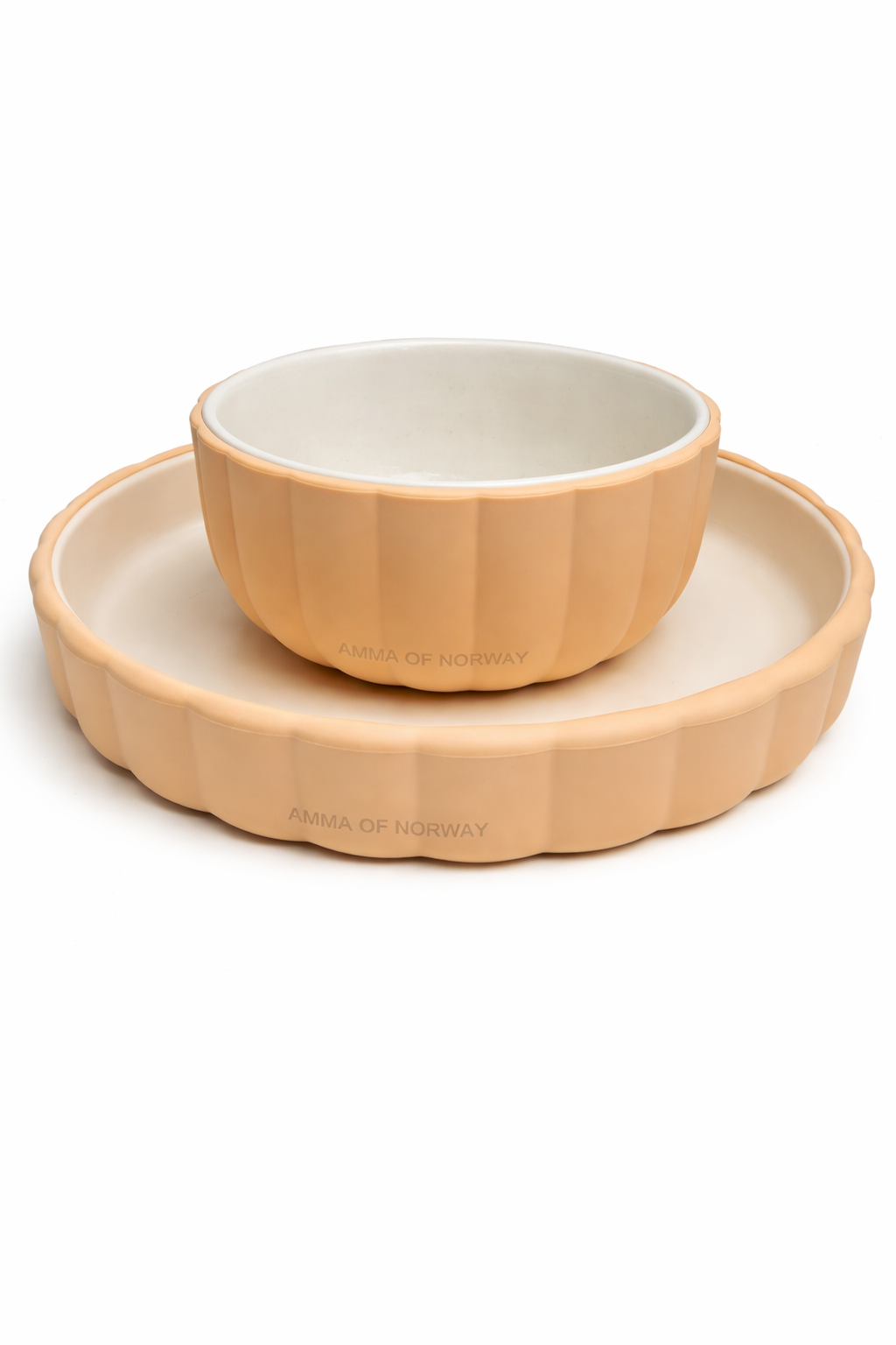 Porselen tallerken med silikoncover