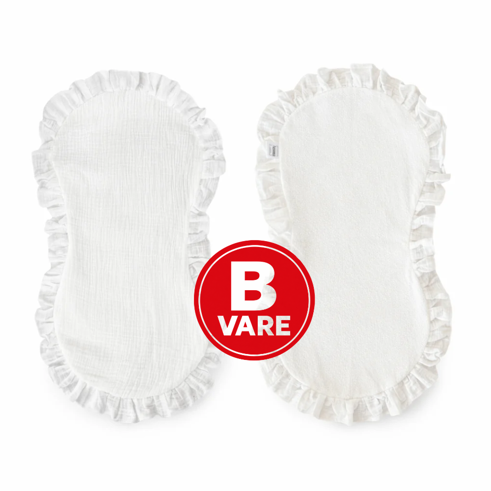 B Vare - 2pk gulpeklut med vanntett underside hvit