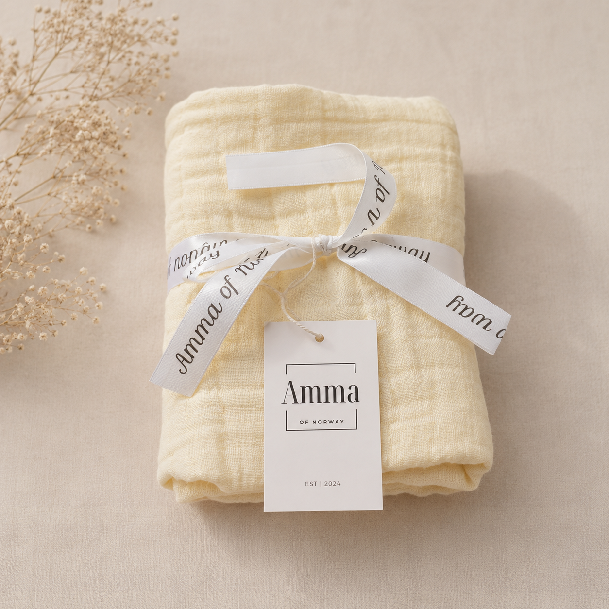 Musselinteppe - Swaddle 100x100 lysegul