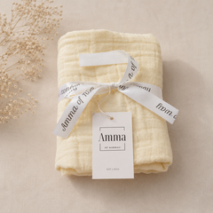 Musselinteppe - Swaddle 100x100 lysegul