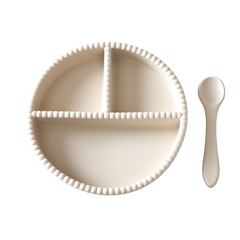 Bubble - tallerken + skje Beige