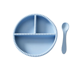 Bubble - tallerken + skje Blå