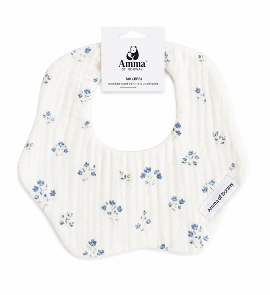 Smekke med vanntett underside - Blå blomster