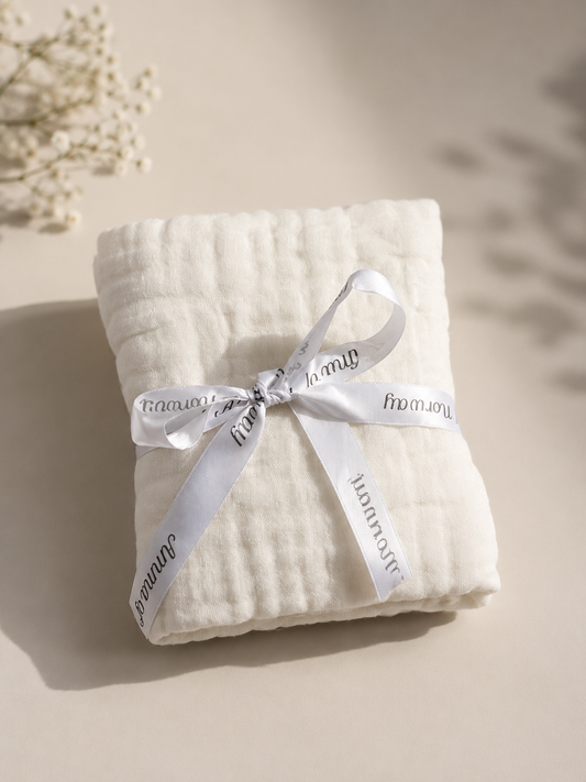 Musselinteppe - Swaddle 100x100 hvit