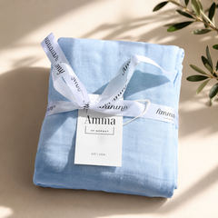 Musselinteppe - Swaddle 100x100 blå