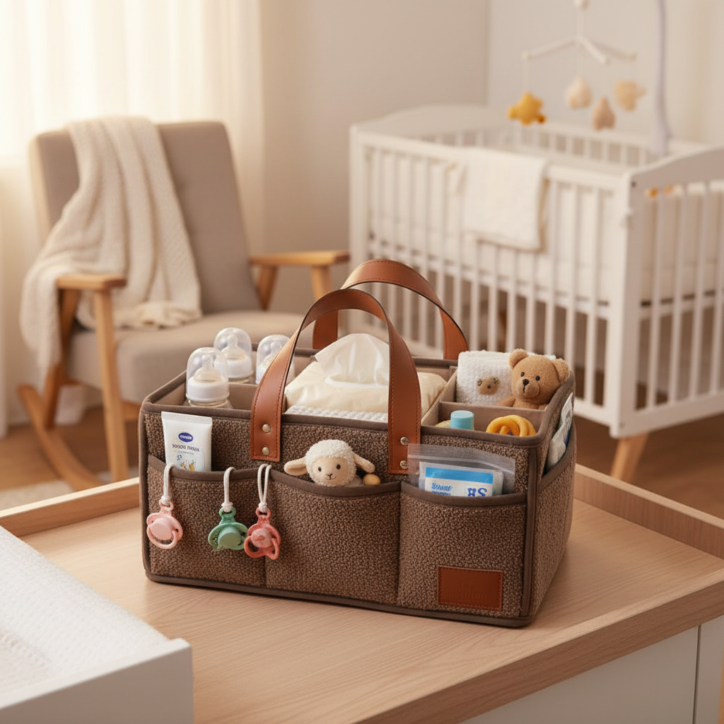 Amma of Norway Amma Bag i brun. Romslig ammebag som gjør organiseringen enkel – og ikke minst alt du trenger til baby og amming lett tilgjengelig.