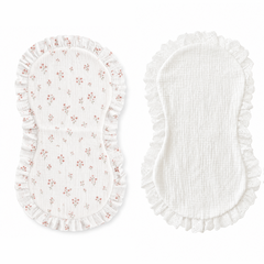 2pk gulpeklut med vanntett underside - Mix Rosa blomster + Hvit blonder