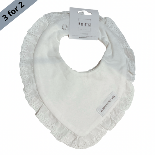 Bib with waterproof underside - white