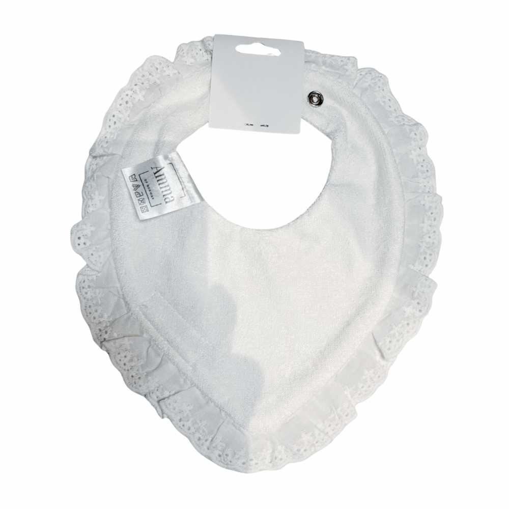 Bib with waterproof underside - white