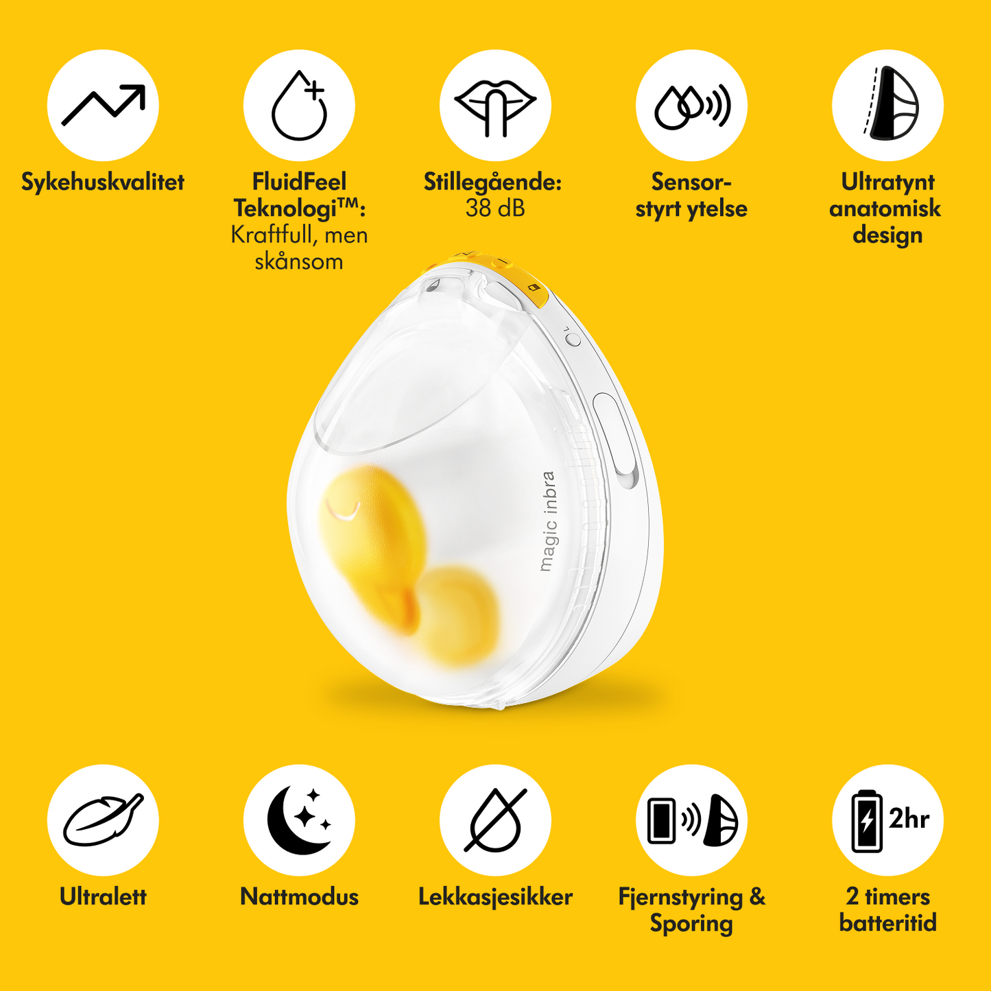 Magic InBra dobbel brystpumpe uten ledning