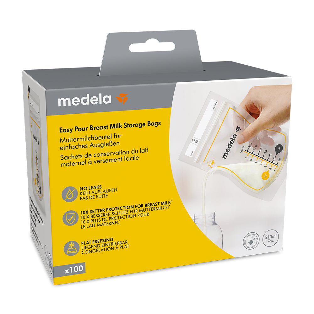 Bilde av oppsamlingsposer til morsmelk fra Medela
