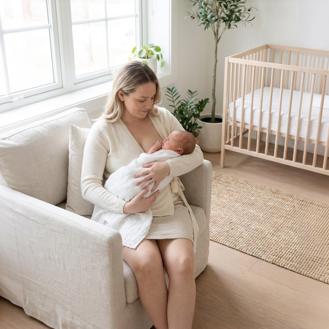 Ammegenser wrap 100% merinoull - Hvit