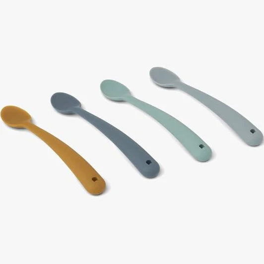 Silikon skjeer- 4 pk blå